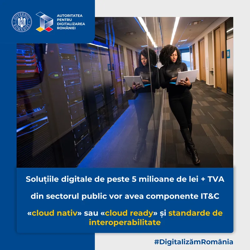 Soluțiile digitale cu o valoare de peste 5 milioane de lei + TVA vor beneficia de componente IT&amp;C
