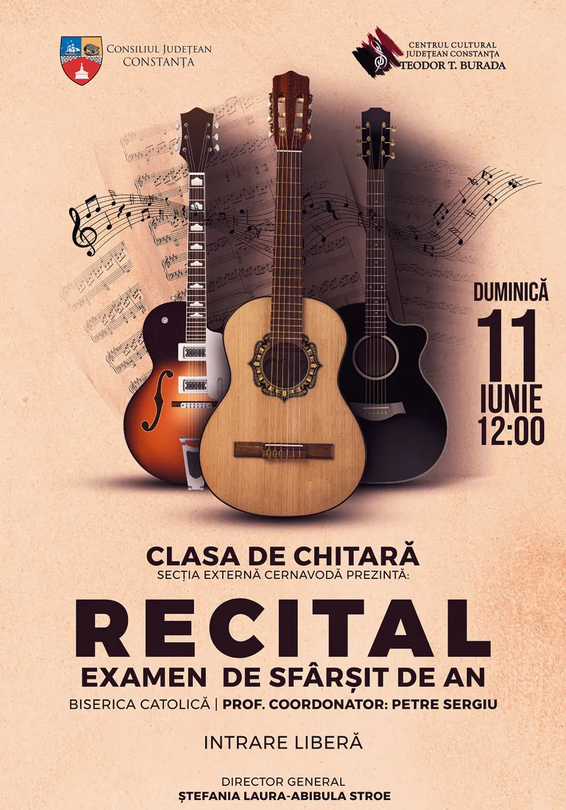 Început de vară cu recitaluri de chitară, actorie, pian și canto, susținute de cursanții Centrului Cultural Județean Constanța ,,Teodor T. Burada’’