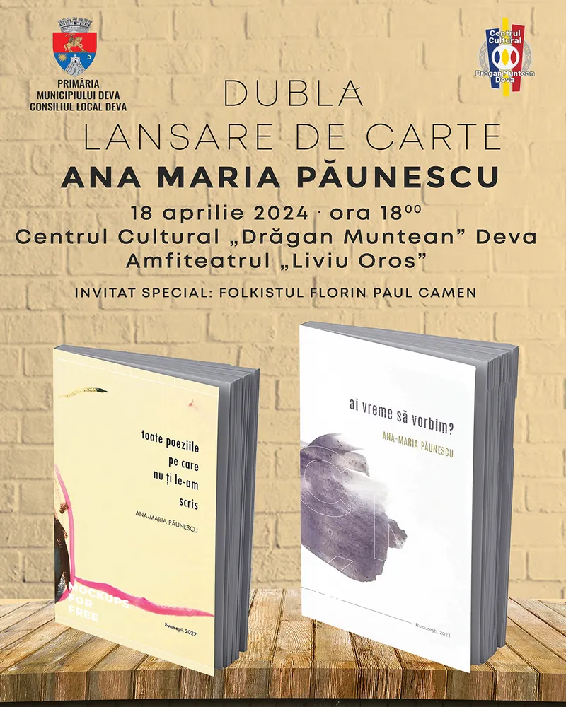 Lansare de carte la Deva, cu Ana-Maria Păunescu, fiica regretatului poet Adrian  Păunescu!