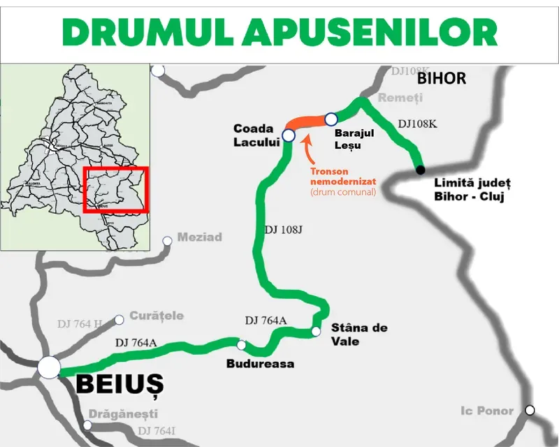 CJ Bihor lansează licitația pentru proiectarea modernizării drumului de la Barajul Leșu