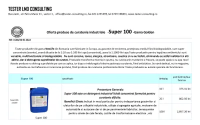Produse de curatenie industriale - Super 100 - Gama Golden