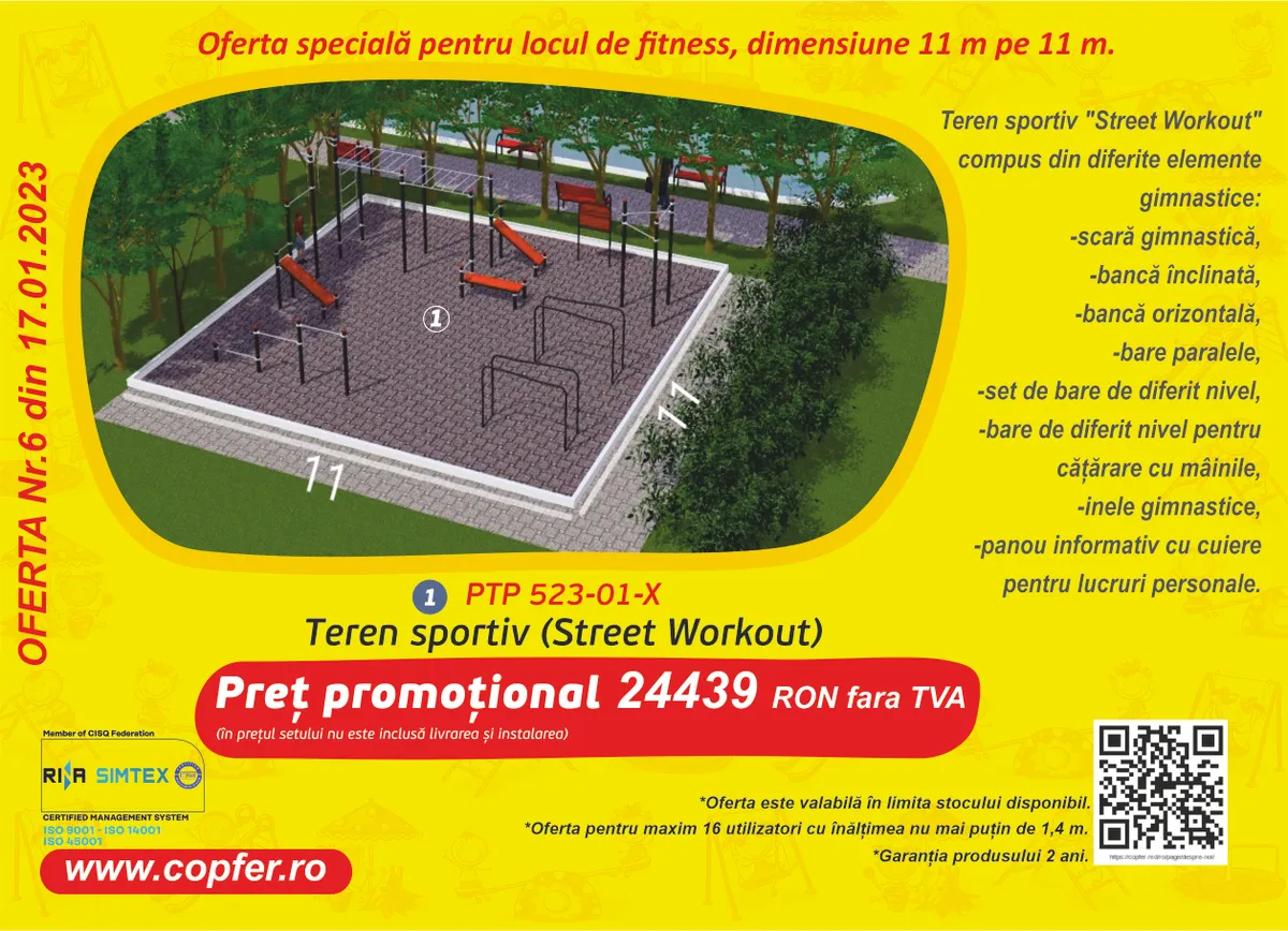 Teren fitness 11m x 11m
