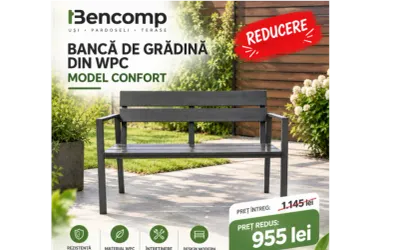 Redefinește-ți spațiul de relaxare din grădină cu Banca de Grădină din WPC – Model CONFORT!