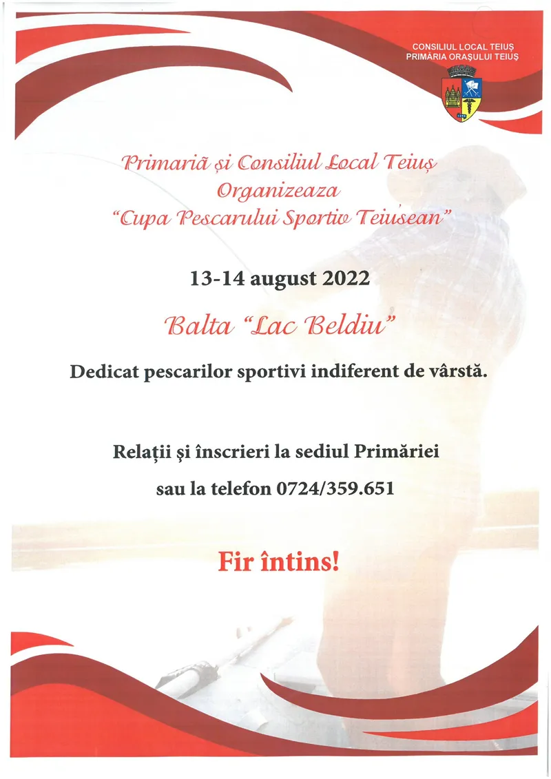 Primăria și Consiliul Local Teiuș organizează ”Cupa Pescarului Sportiv Teiușan”