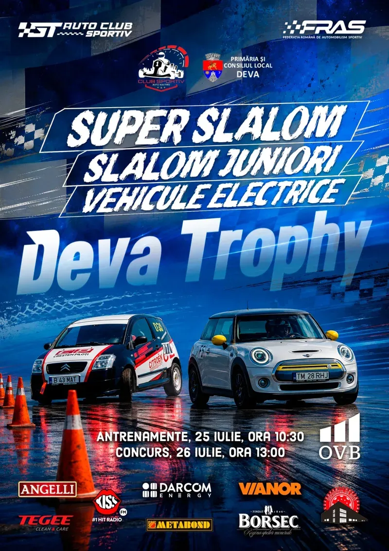 Deva găzduiește etapa a V-a a Campionatului Național de Slalom Juniori, Super Slalom și Vehicule Electrice (24-26 iulie 2026)