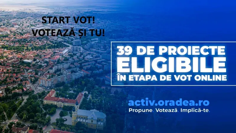 A început votul online pentru cele 39 de proiecte din Bugetarea Participativă Oradea 2026