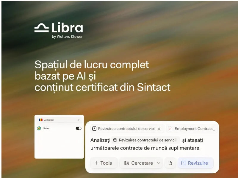 Testează gratuit  Libra AI & Sintact by Wolters Kluwer