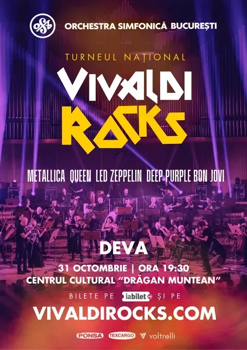 Vivaldi Rocks ajunge la Deva: concert simfonic-rock pe 31 octombrie 2026