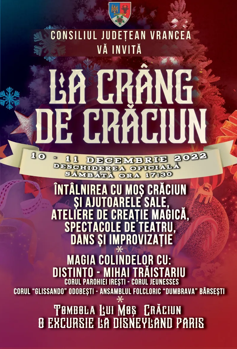 Vă invităm să pășiți în lumea magică ”La Crâng, de Crăciun!”, sâmbătă, 10  decembrie!