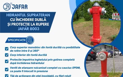 Hidrant suprateran cu închidere dublă și protecție la rupere JAFAR 8003