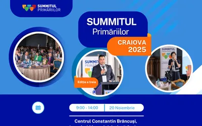 Mai sunt 3 ZILE până când Craiova devine capitala administrației locale din România: a treia ediție a Summitului Primăriilor are loc pe 20 noiembrie 2025