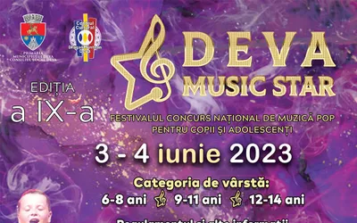 Încep înscrierile la Festivalul Concurs Național de Muzică Pop pentru Copii și Adolescenți „DEVA MUSIC STAR”!