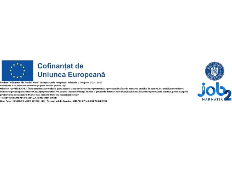 Cinci persoane evaluate în vederea certificării competențelor profesionale pentru ocupația „Lucrător comercial”, în cadrul proiectului JOB MARMAȚIA 2