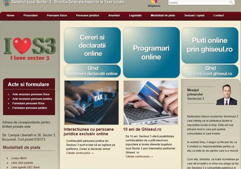 Servicii exclusiv online pentru persoanele juridice din Sectorul 3