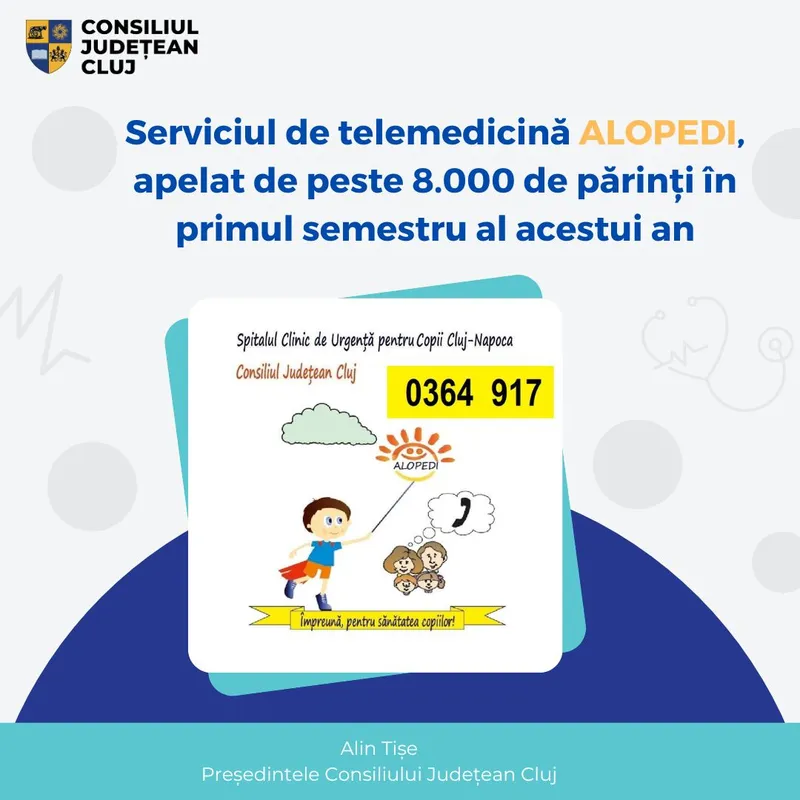 Serviciul de telemedicină ALOPEDI, apelat de peste 8.000 de părinți în primul semestru al acestui an