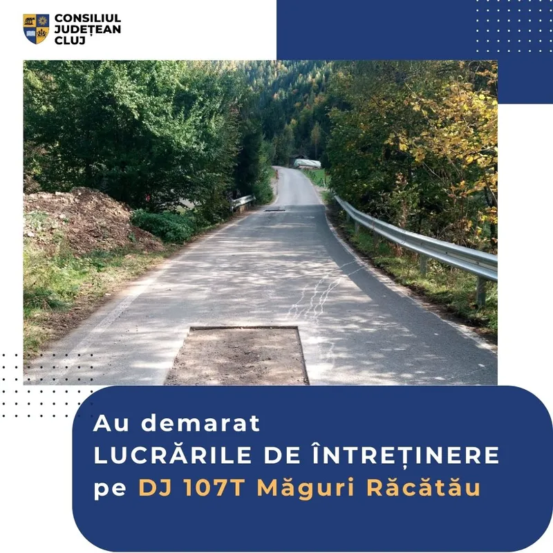 Au demarat lucrările de întreținere pe drumul județean DJ 107T Măguri Răcătău