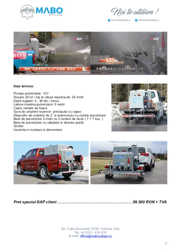 Instalatie pulverizare profesionala - impotriva coronavirus COVID-19