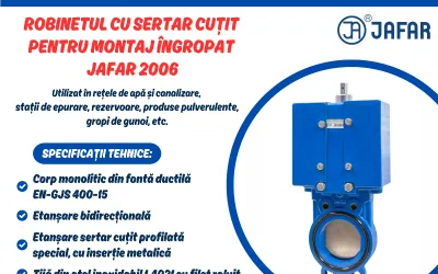 Robinet cu sertar cuțit, pentru montaj îngropat JAFAR 2006