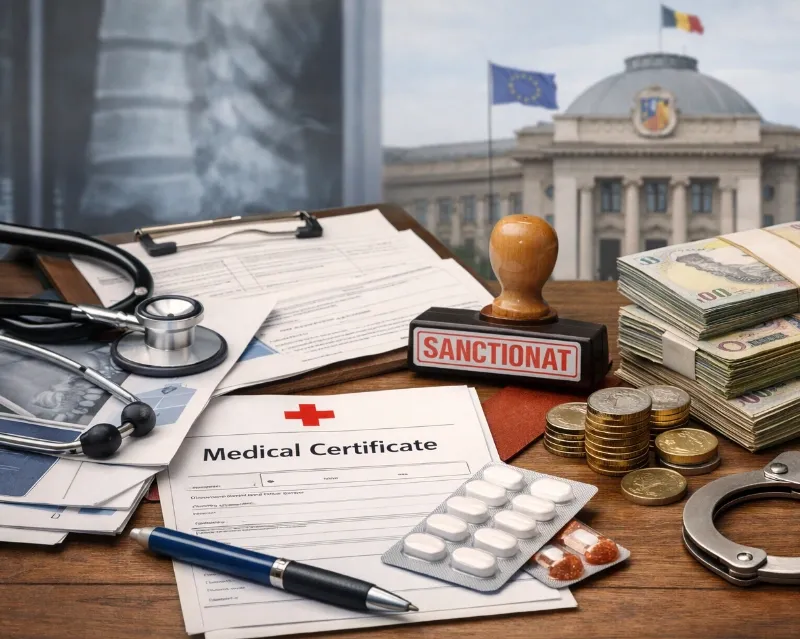 Raportul privind concediile medicale confirmă abateri; sancțiuni în valoare de 128.000 lei