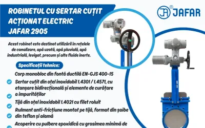 Robinet cu sertar cuțit, acționat electric JAFAR 2905