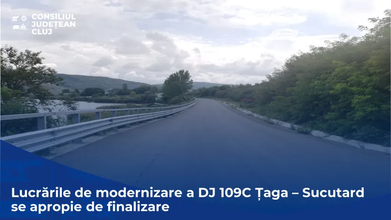 Lucrările de modernizare a DJ 109C Țaga – Sucutard se apropie de finalizare