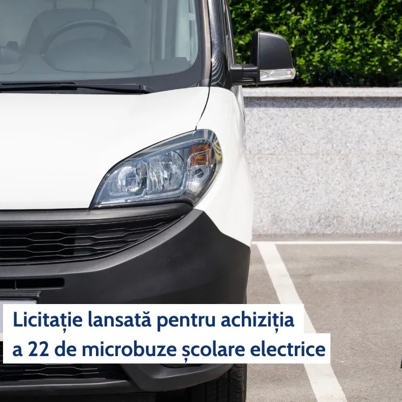 Licitație lansată pentru achiziția a 22 de microbuze școlare electrice