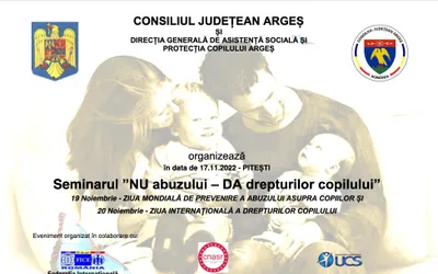 Invitatie DGASPC ARGES - Seminarul cu tema NU abuzului – DA drepturilor copilului