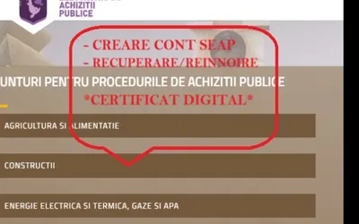 Recuperarare/Reînnoire Certificat DIGITAL SEAP! Consultanta utilizare SEAP