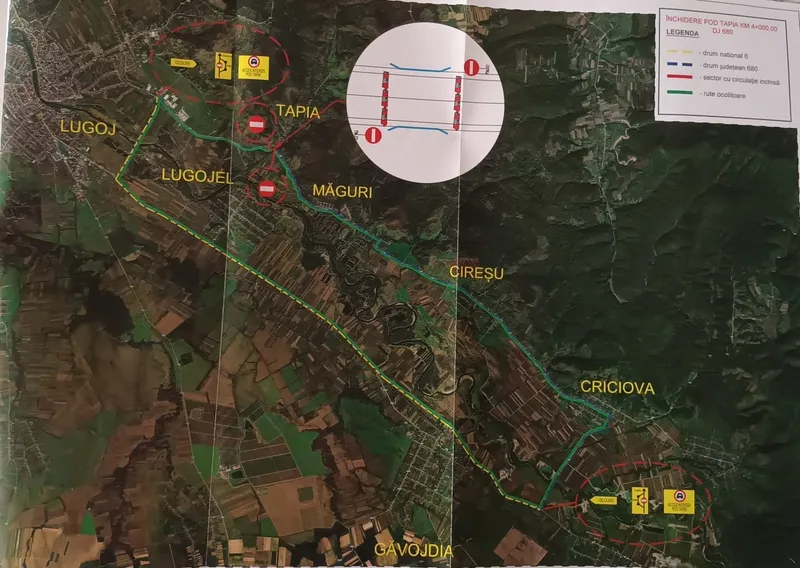 Podul peste canalul ANIF de la Tapia se închide