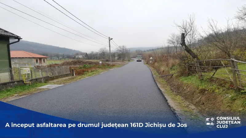 A început asfaltarea pe drumul județean 161D Jichișu de Jos