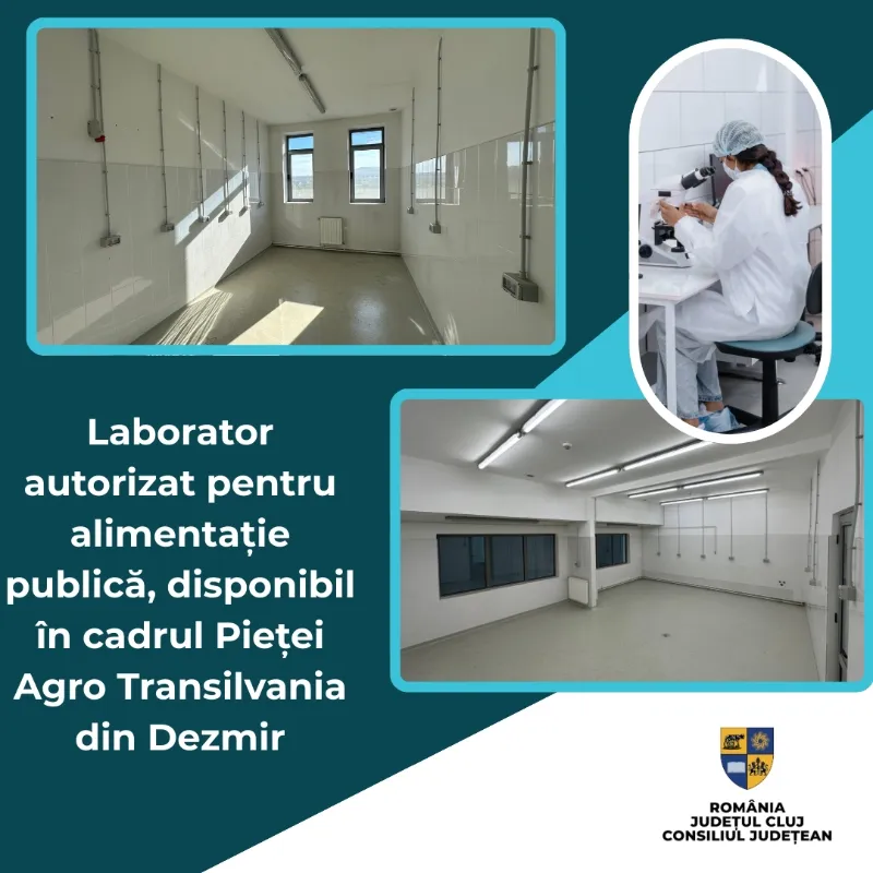 Laborator autorizat pentru alimentație publică, disponibil în cadrul Pieței Agro Transilvania din Dezmir