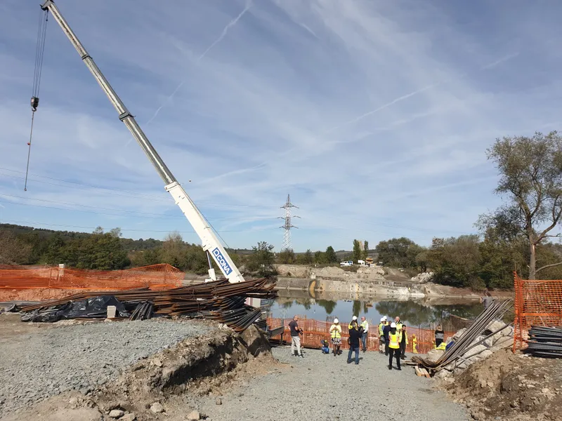 Vizita pe șantierul podului de la Voila