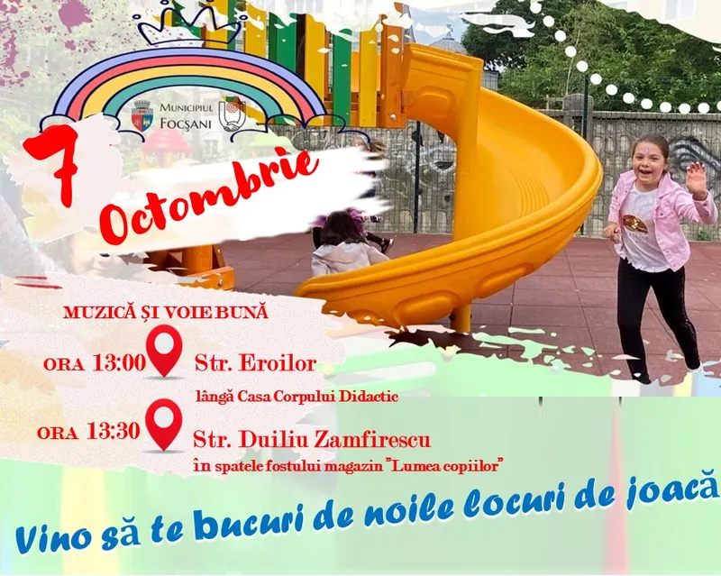 Primăria Municipiului Focșani inaugurează încă două noi locuri de joacă