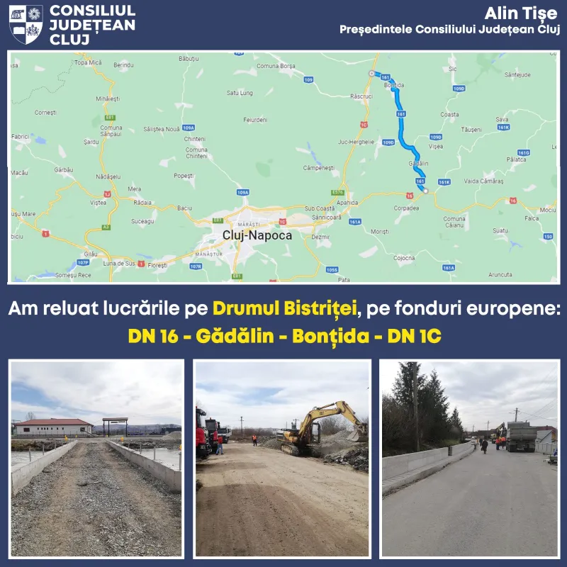 Consiliul Județean a reluat lucrările de modernizare a lotului 2 al Drumului Bistriței