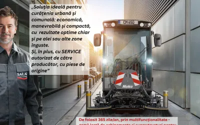 CM 650 - Mașină multifuncțională compactă și flexibilă pt. curățenie urbană și comunală.