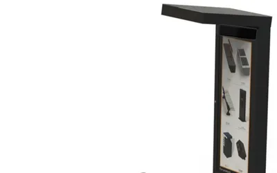 Banca Inteligenta din StrongPlast(produs 100% ecologic, fara costuri de intretinere) cu Totem de informare