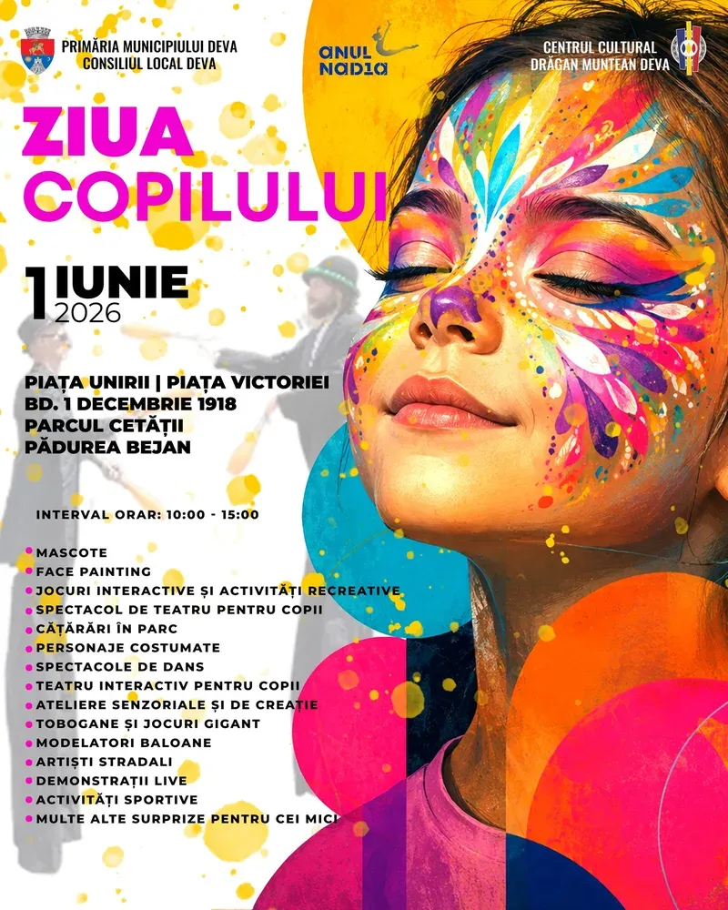 Restricții și închideri de circulație la Deva de 1 iunie — Ziua Internațională a Copilului