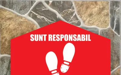 Sticker pardoseala cu mesaje informative