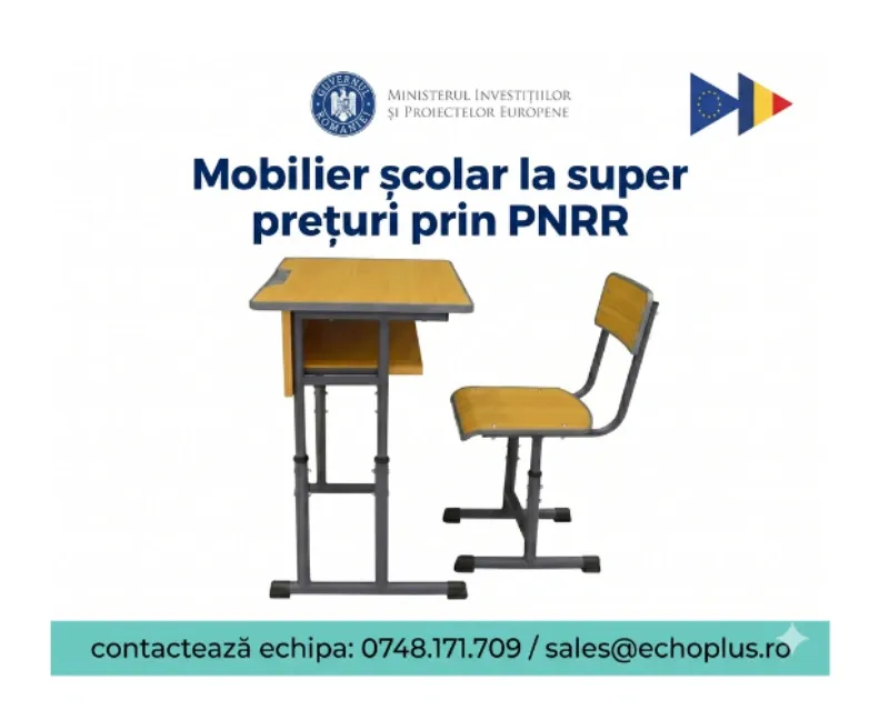 Mobilier școlar pentru școli pregătite de viitor: soluții eficiente pentru dotări prin PNRR, disponibile la SUPER PREȚURI și Livrare Rapidă!