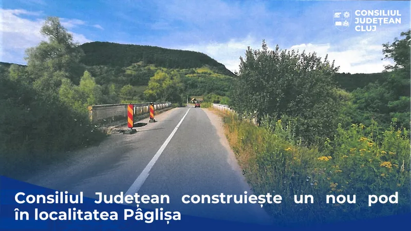 Consiliul Județean construiește un pod nou în localitatea Pâglișa