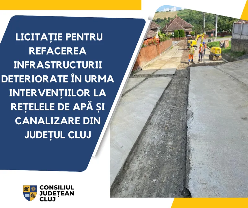 Licitație pentru refacerea infrastructurii deteriorate în urma intervențiilor la rețelele de apă și canalizare