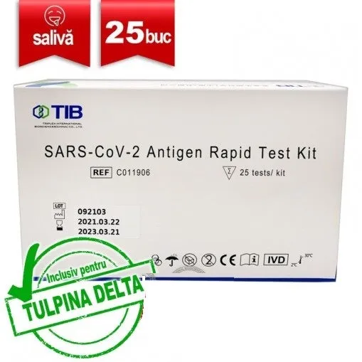 Set 25 Teste Rapide Antigen COVID-19 Saliva Triplex