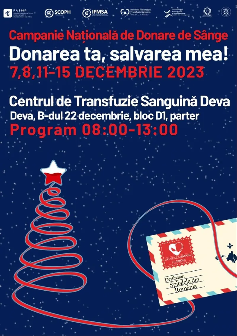 DAS Deva se alătură Campaniei Naționale de Donare de Sânge – 7-15 decembrie 2023!