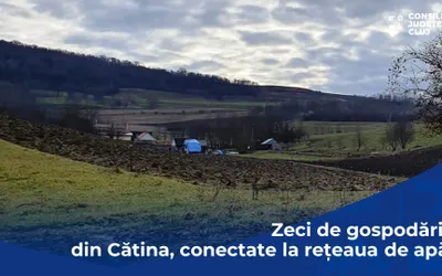 Zeci de gospodării din Cătina, conectate la rețeaua de apă