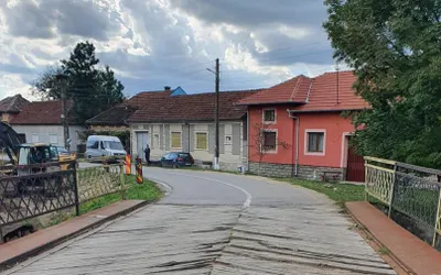 Stadiul lucrărilor la podul din Nimăești