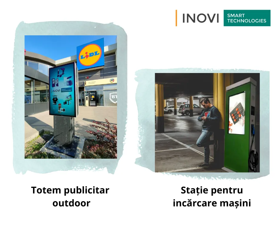 Stații pentru încărcarea mașinilor electrice / Totemuri digitale indoor și outdoor