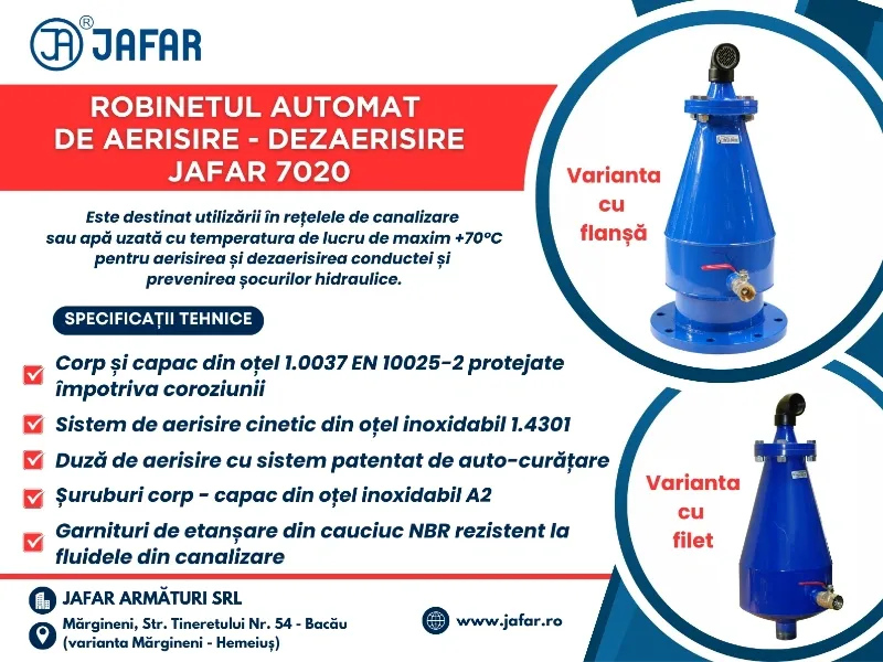 Robinetul automat de aerisire-dezaerisire JAFAR 7020