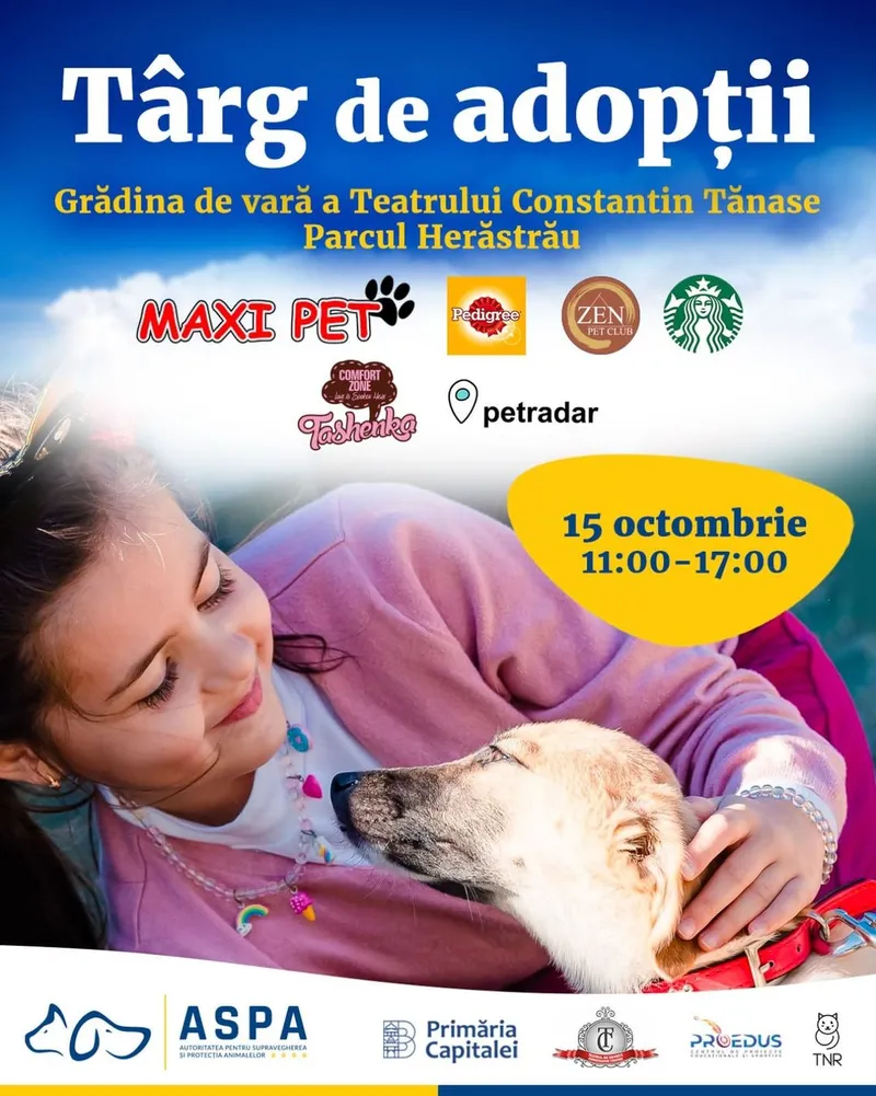 Autoritatea pentru Supravegherea și Protecția Animalelor organizează un nou târg de adopții, de data aceasta în Herăstrău