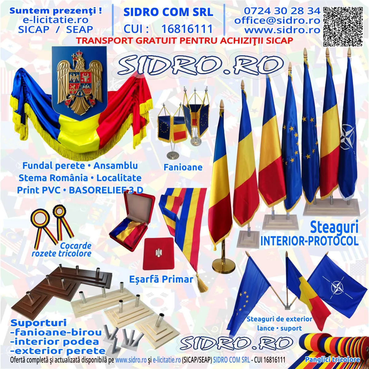 Steaguri , Fanioane, Steme, Suporturi si Accesorii.