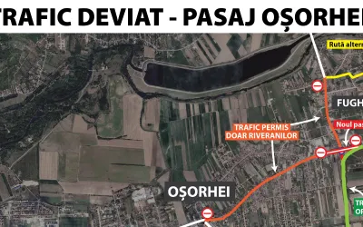 Trafic deviat pe DN1 în Oșorhei | Se lucrează la Pasajul suprateran